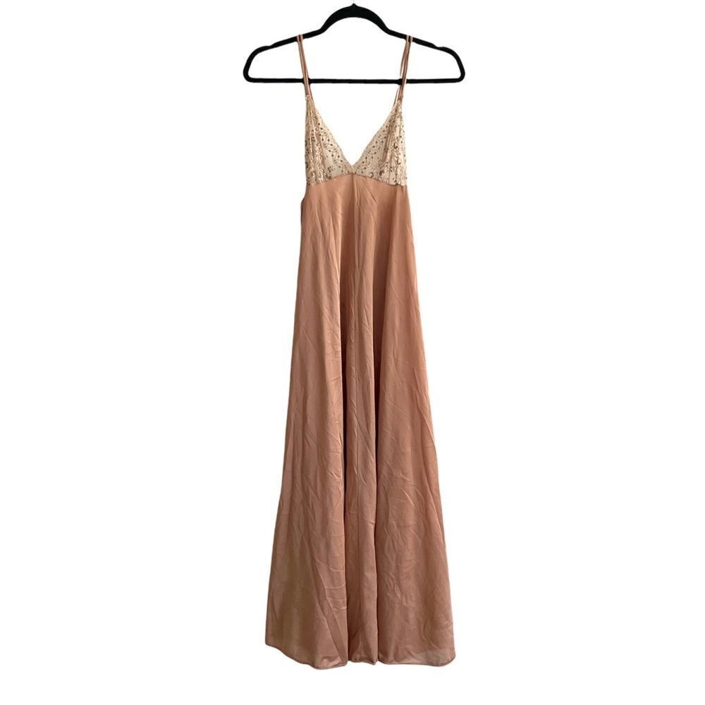 Sleeveless Long Nightgown Nightdress With Lace XS/S